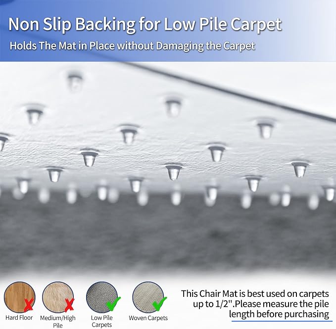 Amyracel Office Chair Mat for Low Pile Carpets, 53” x 45” Office Mats for - Image 3