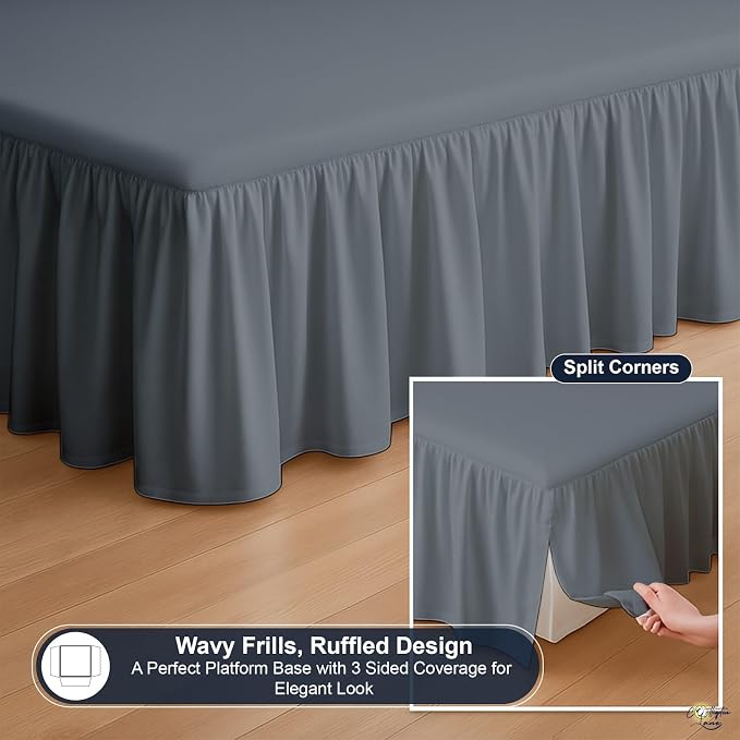 Cottington Lane Ruffled Bed Skirt King Size - Image 7