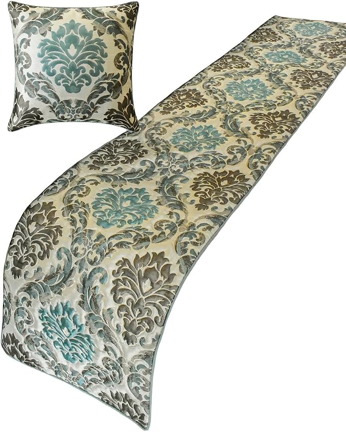 The HomeCentric King/Queen/Twin Blue Decorative Full 68"x18" Bed Runner - Image 5