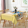 70x140inches Butterfly Rectangle Tablecloth Colorful Butterflies Printed Yellow by TTQYFNM