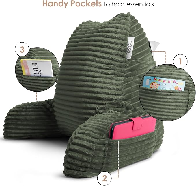Hearth & Harbor Reading Pillow for Bed Adult – Back Pillow for Sitting in Bed - Image 4