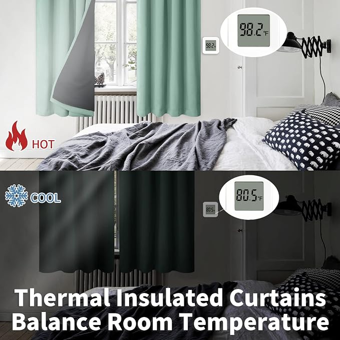 BGment Blackout Curtains for Bedroom 45 Inch Length, Rod Pocket 100% Blackout - Image 4