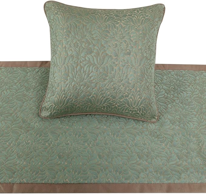 The HomeCentric King/Queen/Twin Blue & Beige Decorative King 90"x18" Bed Runner - Image 2
