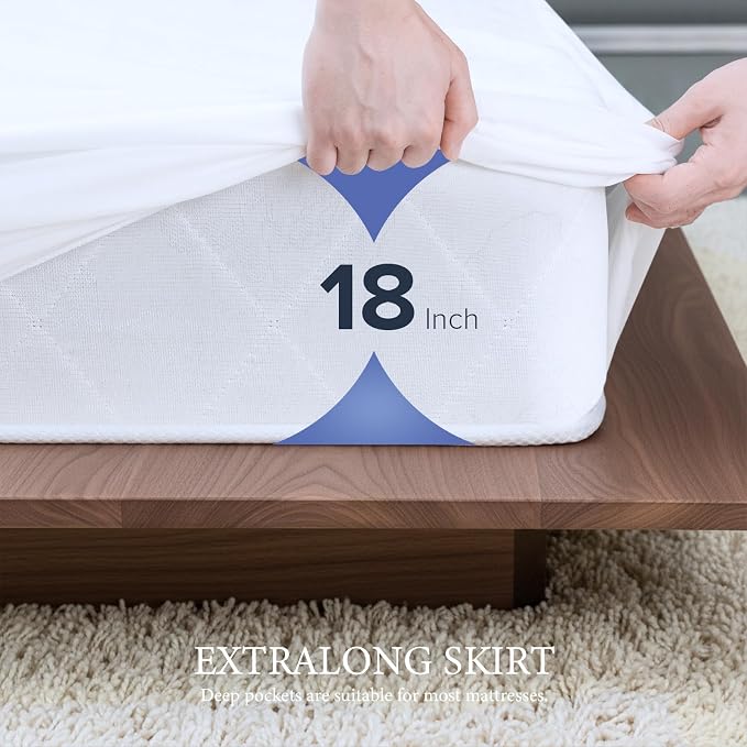 Waterproof Mattress Protector 2 Pillowcase 20''x28'', Queen Mattress Pad - Image 5