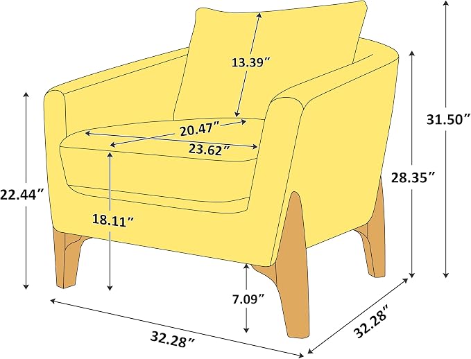 VANOMi 32" Living Room Chairs, Comfy Chair - Image 2