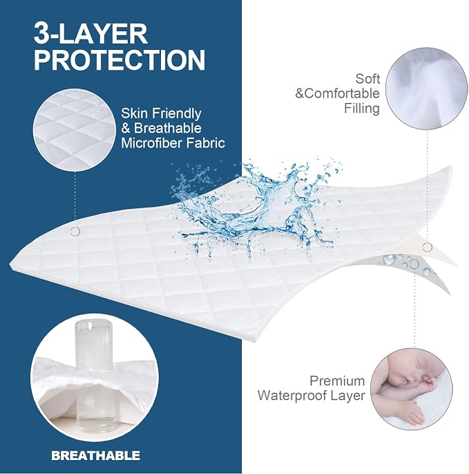 Twin XL Mattress Topper Pad Protector Quilted Waterproof, Absorbent Twin Extra - Image 5