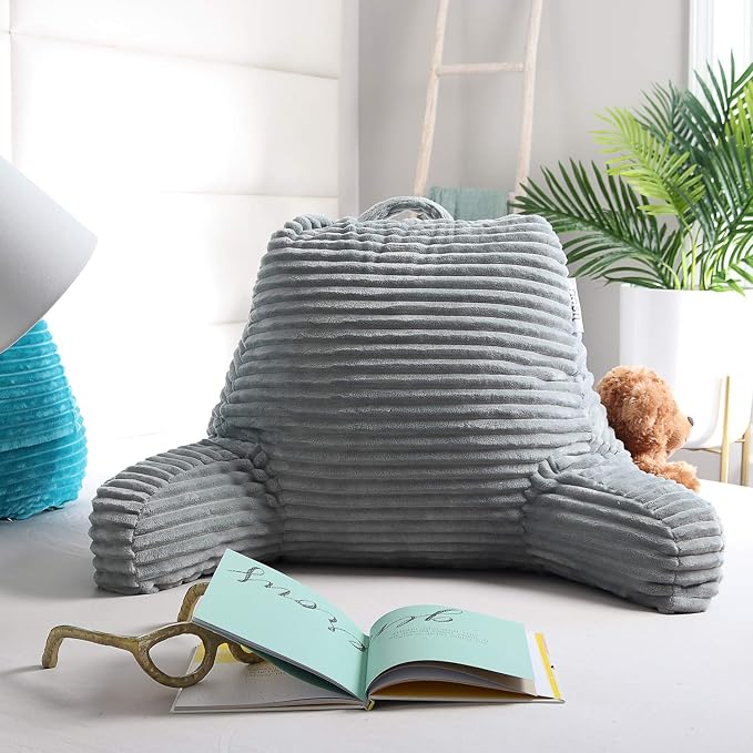 Nestl Reading Pillow with Shredded Memory Foam, Luxe Cut Plush Back Pillow - Image 8
