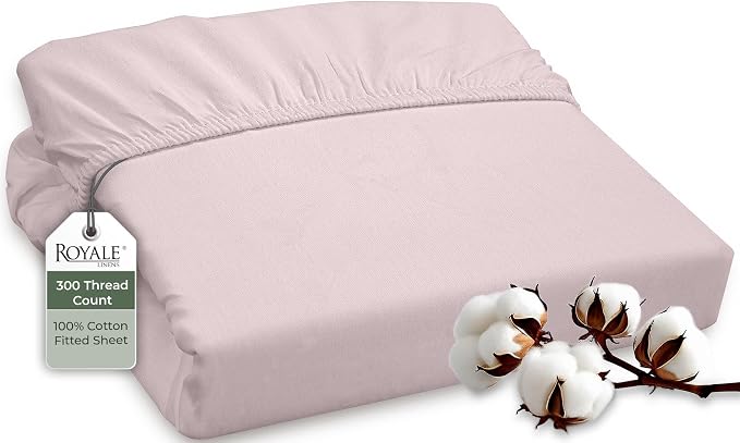 ROYALE LINENS 300 Thread Count 100% Long Staple Combed Cotton Fitted Sheet Full by ROYALELINENS