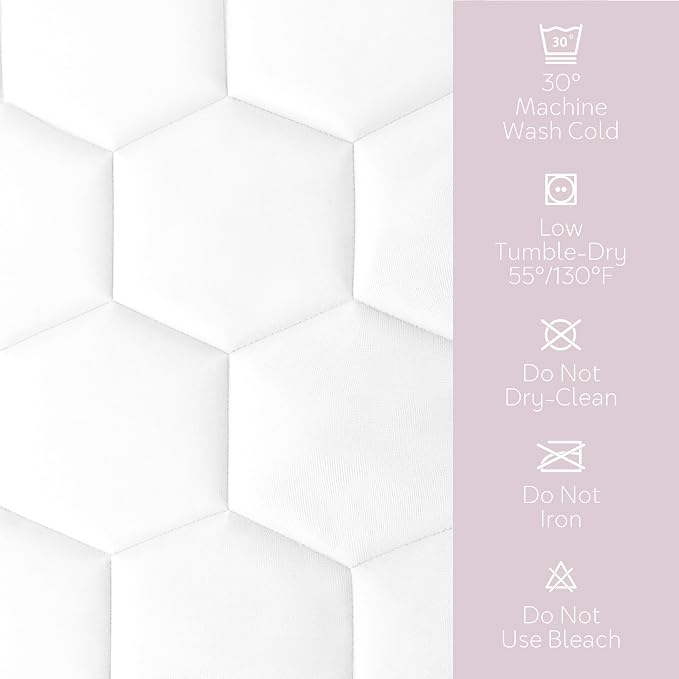 Hearth & Harbor 2 Pack Twin Size Quilted Fitted Mattress Pad Cover, 100% - Image 7