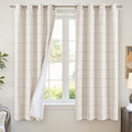 Grey Plaid Linen Blackout Curtains by Lajode