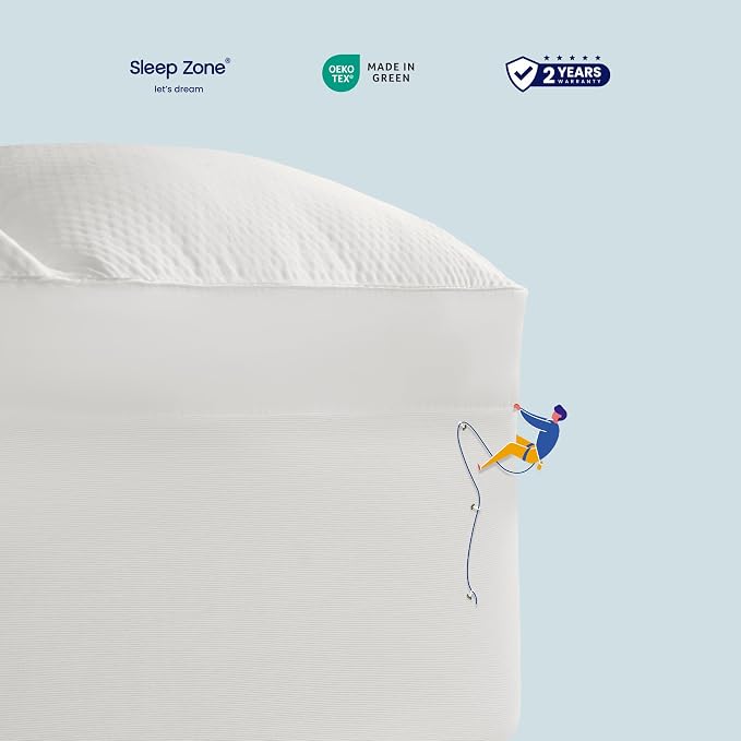 SLEEP ZONE Mattress Topper King Size, Extra Thick Fitted Mattress Pad - Image 5