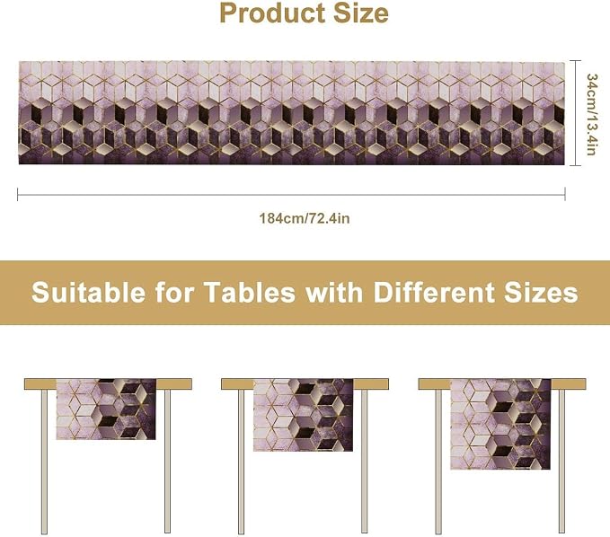 Purple Modern Marble Table Runner - Image 2