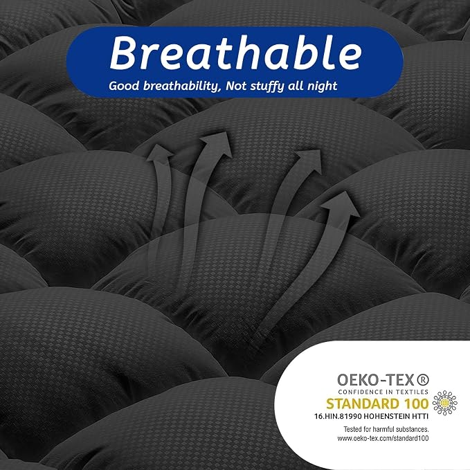 Twin Size Mattress Topper for Back Pain, Cooling Extra Thick Mattress Pad Cover - Image 4