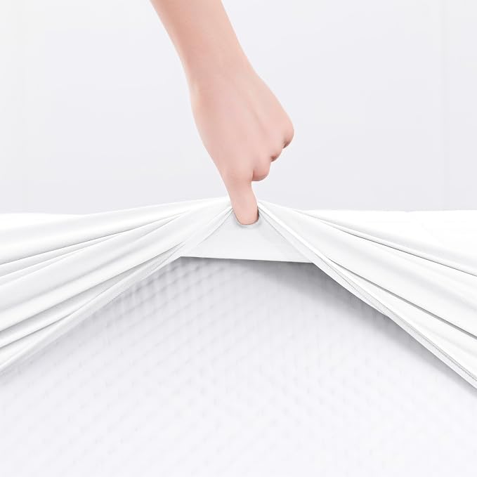 Hearth & Harbor 2 Pack Full Size Quilted Fitted Mattress Pad Cover, 100% - Image 8