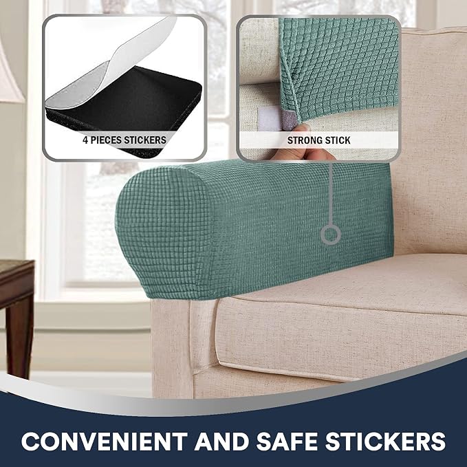 Sage Stretch Sofa Arm Covers - Image 5