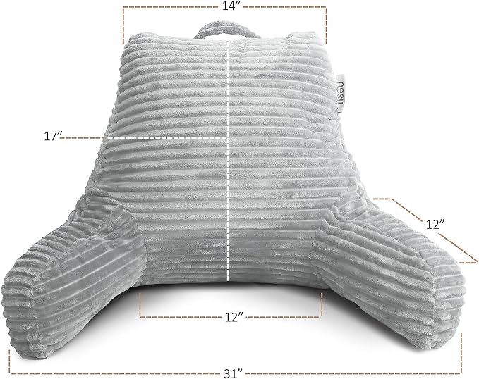 Nestl Reading Pillow with Shredded Memory Foam, Luxe Cut Plush Back Pillow - Image 5