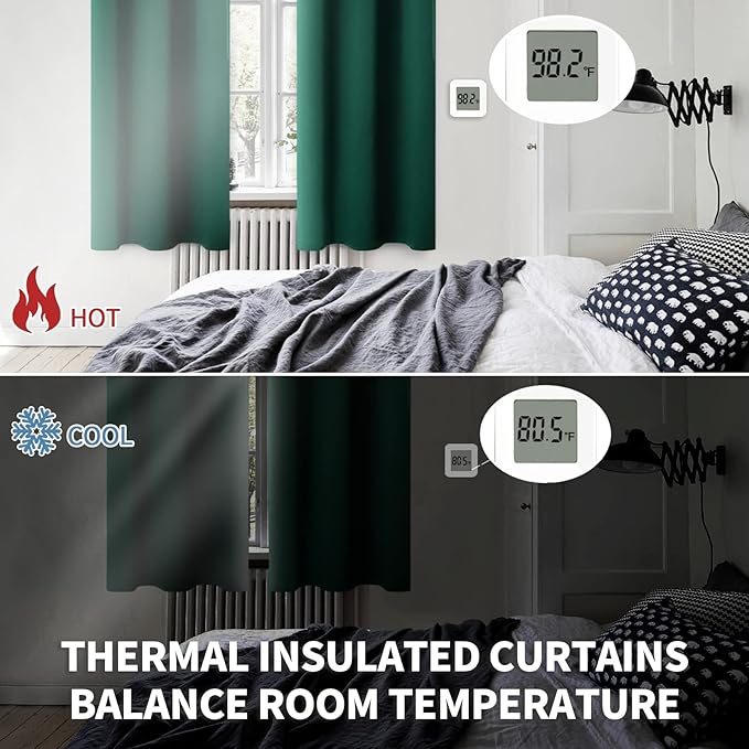 BGment Emerald Green Blackout Curtains 40 Inches Long - Image 5