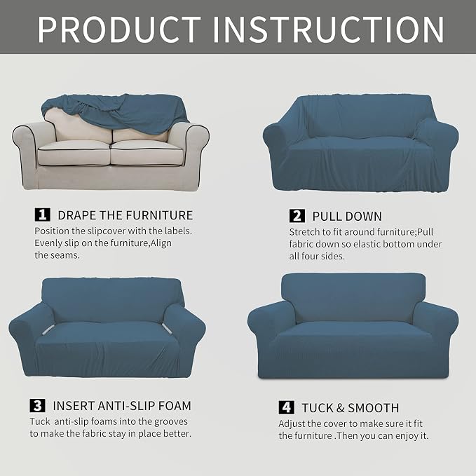 Easy-Going Stretch Oversized Chair Sofa Slipcover 1-Piece Couch Sofa Cover - Image 6