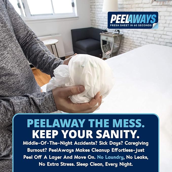 Peelaways Waterproof Disposable Bed Sheets – As Seen On Shark Tank | 3-Layer - Image 6