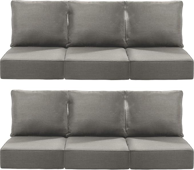 Luxury 24x24x6 Inch Outdoor Deep Seat Cushions Set of 6 by ACTREST