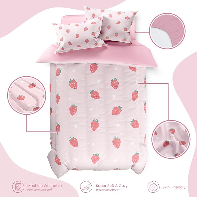 SANDJEST Strawberry Duvet Cover Sets Full Size - Image 3
