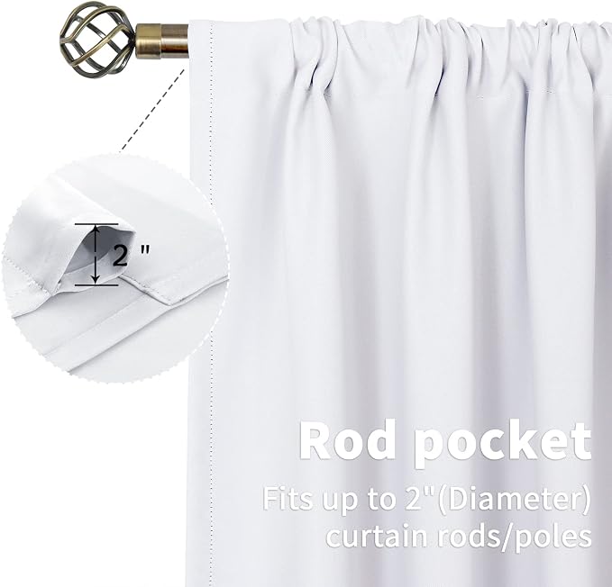 BGment Pure White Cafe Curtains 36 Inch Length - Image 4