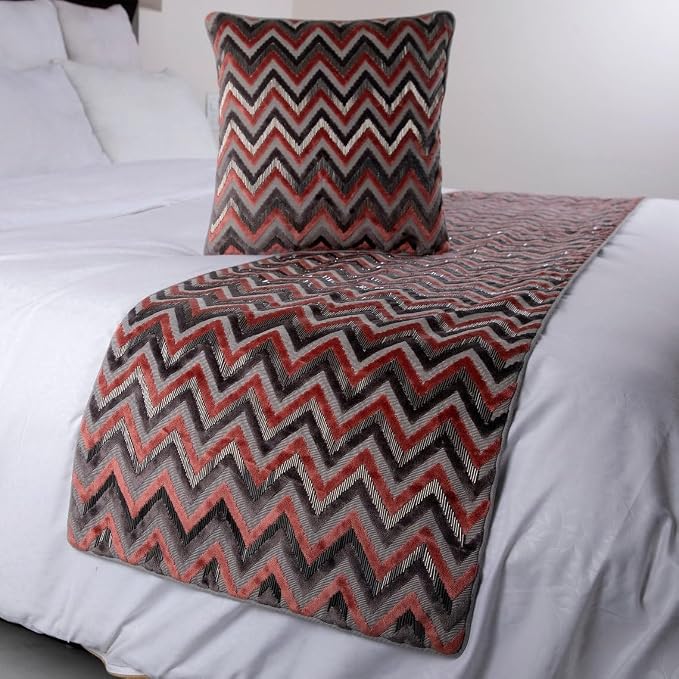 The HomeCentric Grey Bed Runner, Twin Size 53"x18" Decorative Bed Runner - Image 4