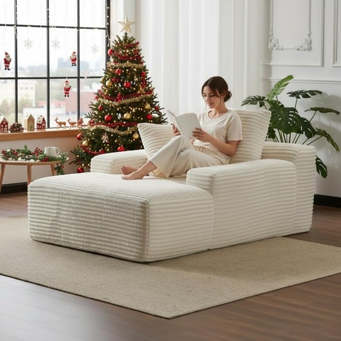 Chaise Lounge Chair Indoor, Oversized Comfy Fluffy Cloud Couch by Outdoorchairs