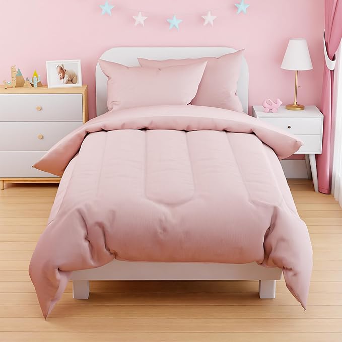 SANDJEST Pink Duvet Cover Sets Twin Size - Image 7