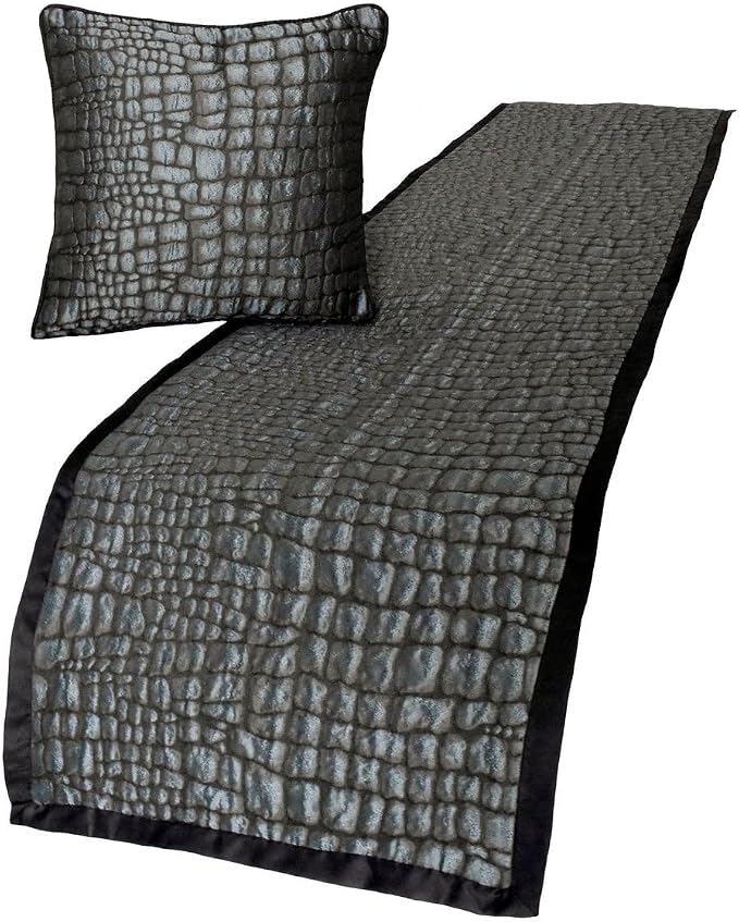 The HomeCentric King/Queen/Twin Blue & Grey Designer Full 68"x18" Bed Runner by TheHomeCentric