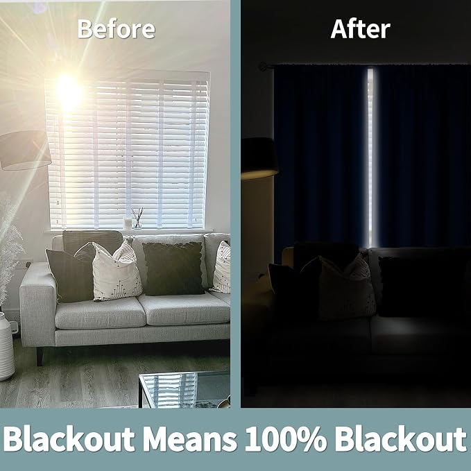 BGment 100% Blackout Curtains for Bedroom 63 Inch Length, Rod Pocket - Image 3