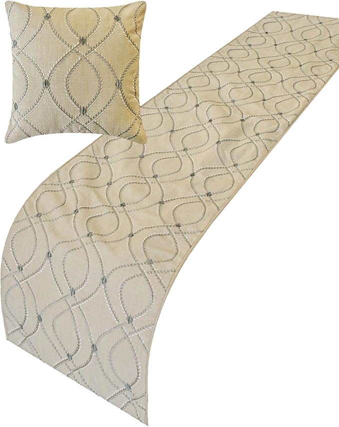 The HomeCentric Beige Bed Runner by TheHomeCentric