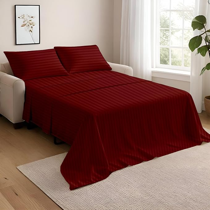NON Sticky cotton Twin Size Sleeper Sofa Sheets, 4 Piece Egyptian Cotton Bed by Non-StickyCotton