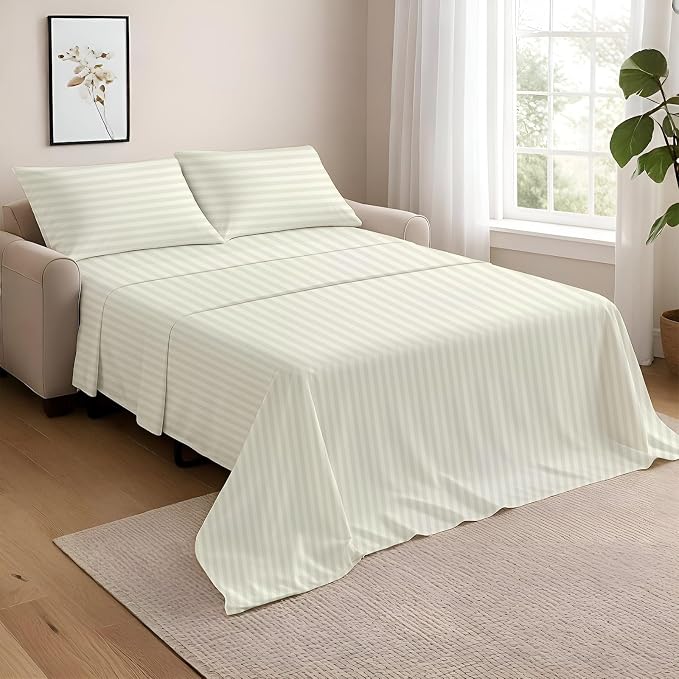 NON Sticky cotton Twin Size Sleeper Sofa Sheets, 4 Piece Egyptian Cotton Bed by Non-StickyCotton