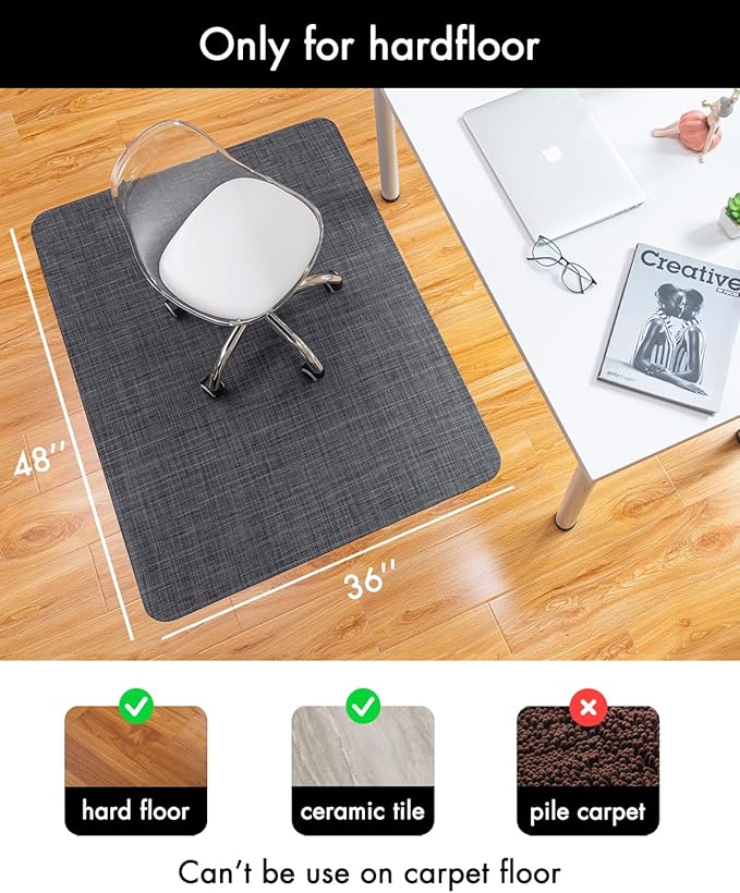Office Chair Mat for Hardwood Floor Under Desk Computer Rolling Chair Mat for - Image 3