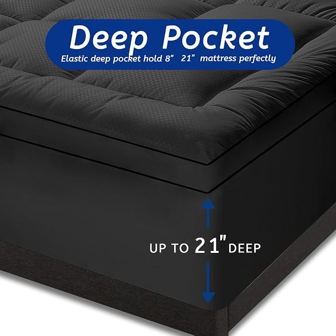 Twin Size Mattress Topper for Back Pain, Cooling Extra Thick Mattress Pad Cover - Image 5