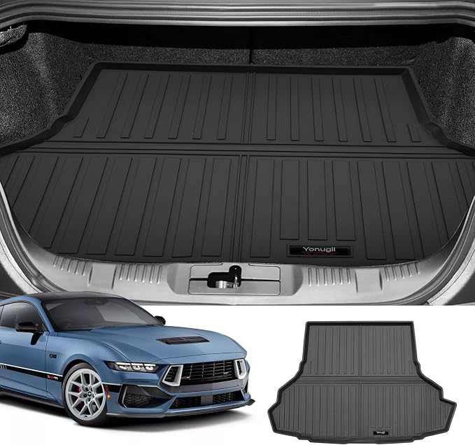 Custom for 2015-2026 Ford Mustang Coupe Cargo Mats Trunk Liner All Weather TPE - Image 2