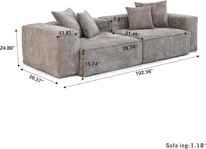 JACH Sectional Couches for Living Room, Modern Modular Sectional Couch - Image 2