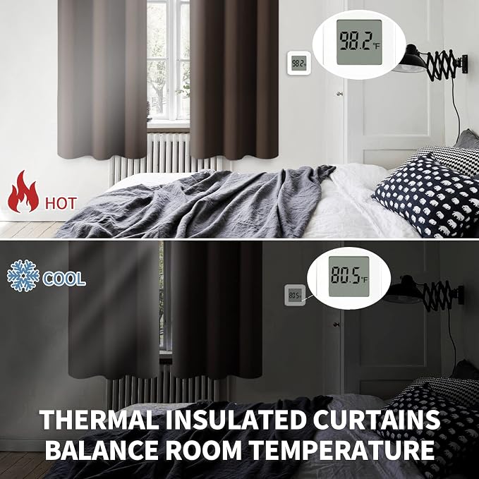 BGment Brown Blackout Curtains for Bedroom 63 Inch Length - Image 3