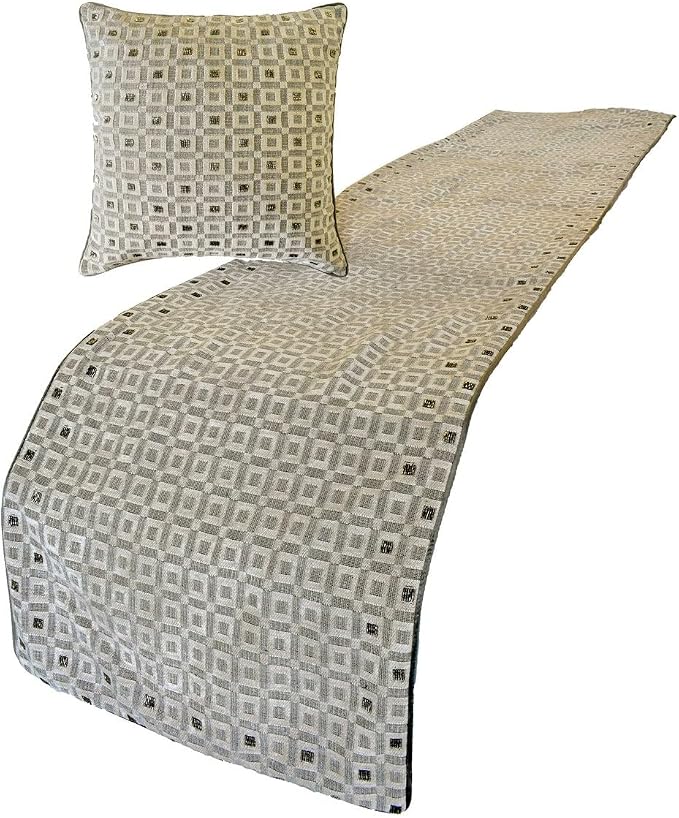 The HomeCentric King/Queen/Twin Grey Designer Twin 53"x18" Bed Runner Without - Image 4