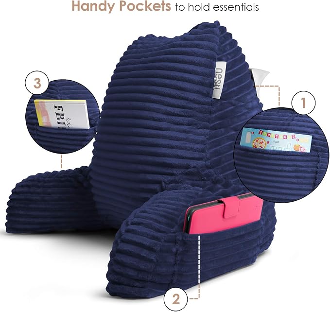 Hearth & Harbor Reading Pillow for Bed Adult – Back Pillow for Sitting in Bed - Image 4