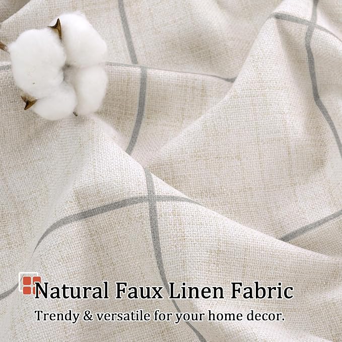 Grey Linen Blackout Curtains for Living Room - Image 5