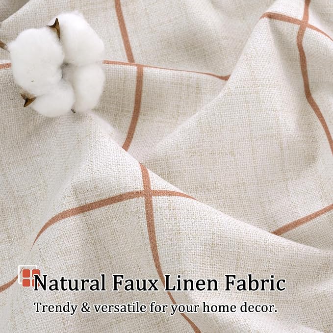 Plaid Patterned Curtains Thermal Insulated - Image 5