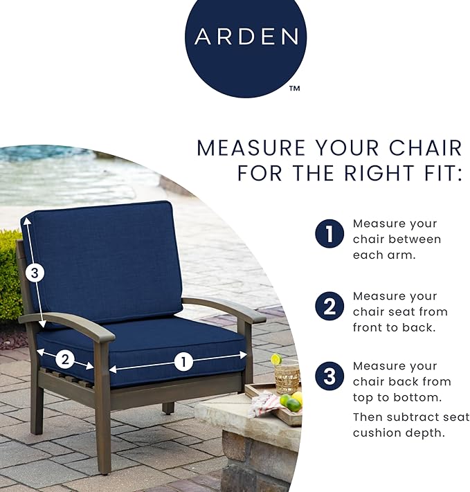 ARDEN Outdoor Dining Chair Cushion, 20 x 20, Rain-Proof, Fade Resistant - Image 11
