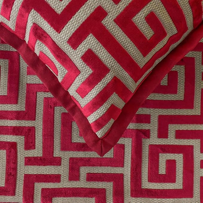The HomeCentric King/Queen/Twin Red Designer Full 68"x18" Bed Runner - Image 2