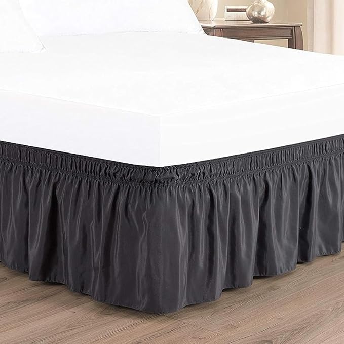 Dark Grey Wrap Around Bed Skirts by Unknown
