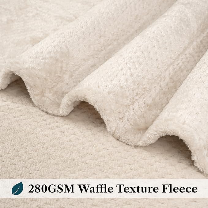 PAVILIA Beige Cream Throw Blanket - Image 4
