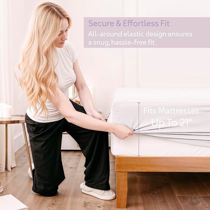 Hearth & Harbor 12 Pack Queen Size Quilted Fitted Mattress Pad Cover, 100% - Image 4