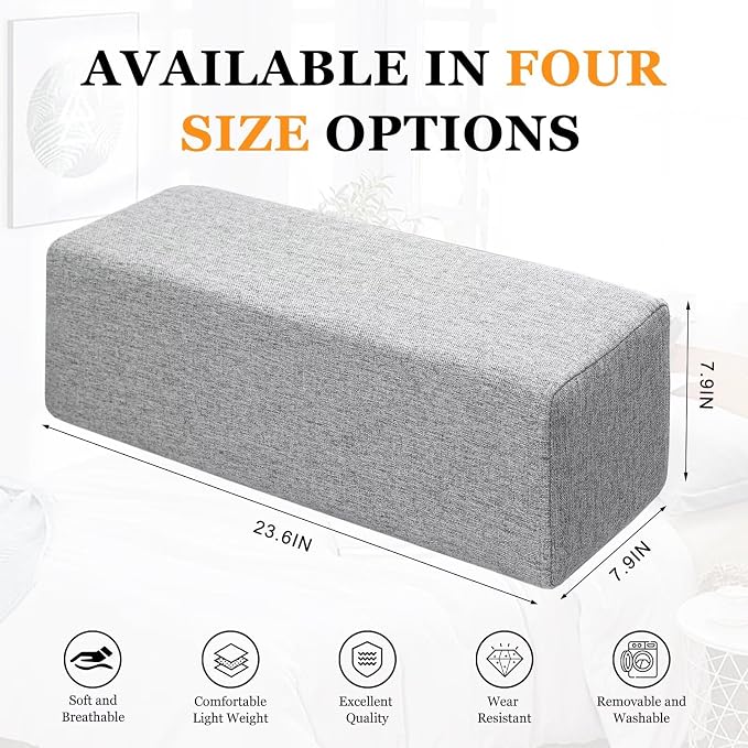 Couch Arm Rest Pillow, Linen Armrest Cushion, High Density Foam Armrest Cushion - Image 4