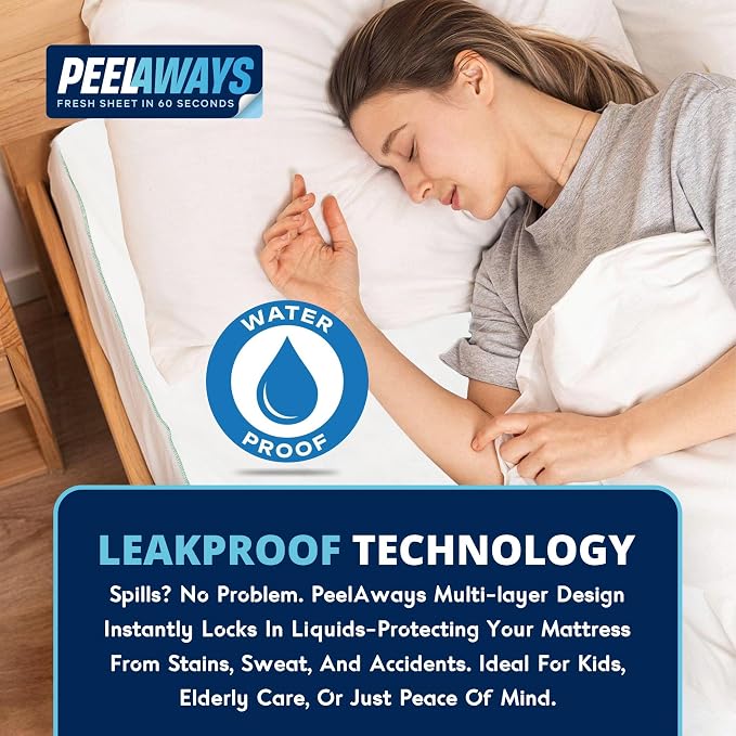 Peelaways Waterproof Disposable Bed Sheets – As Seen On Shark Tank | 7-Layer - Image 4